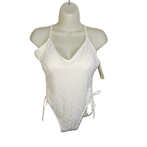 No Boundaries White One Piece Swimsuit M beach resort vacation nwt